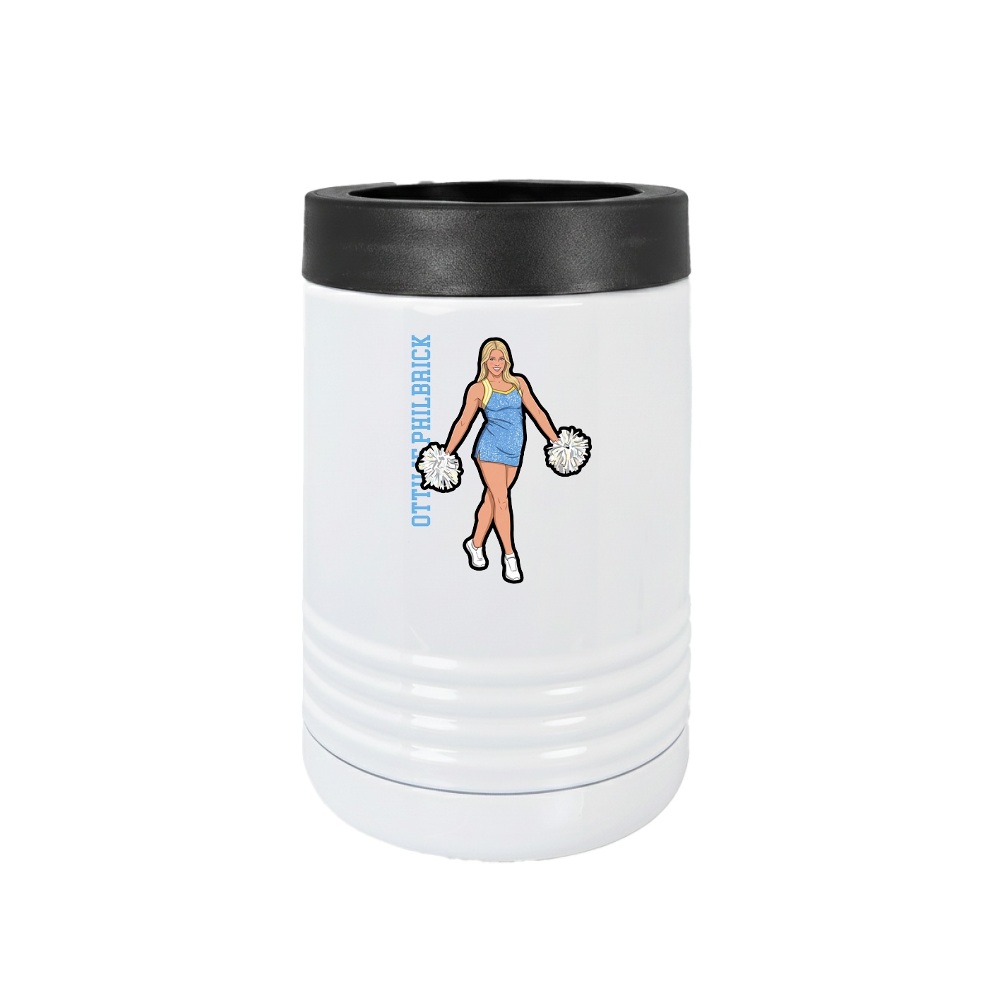 Beverage Holder — Name Vertical in White