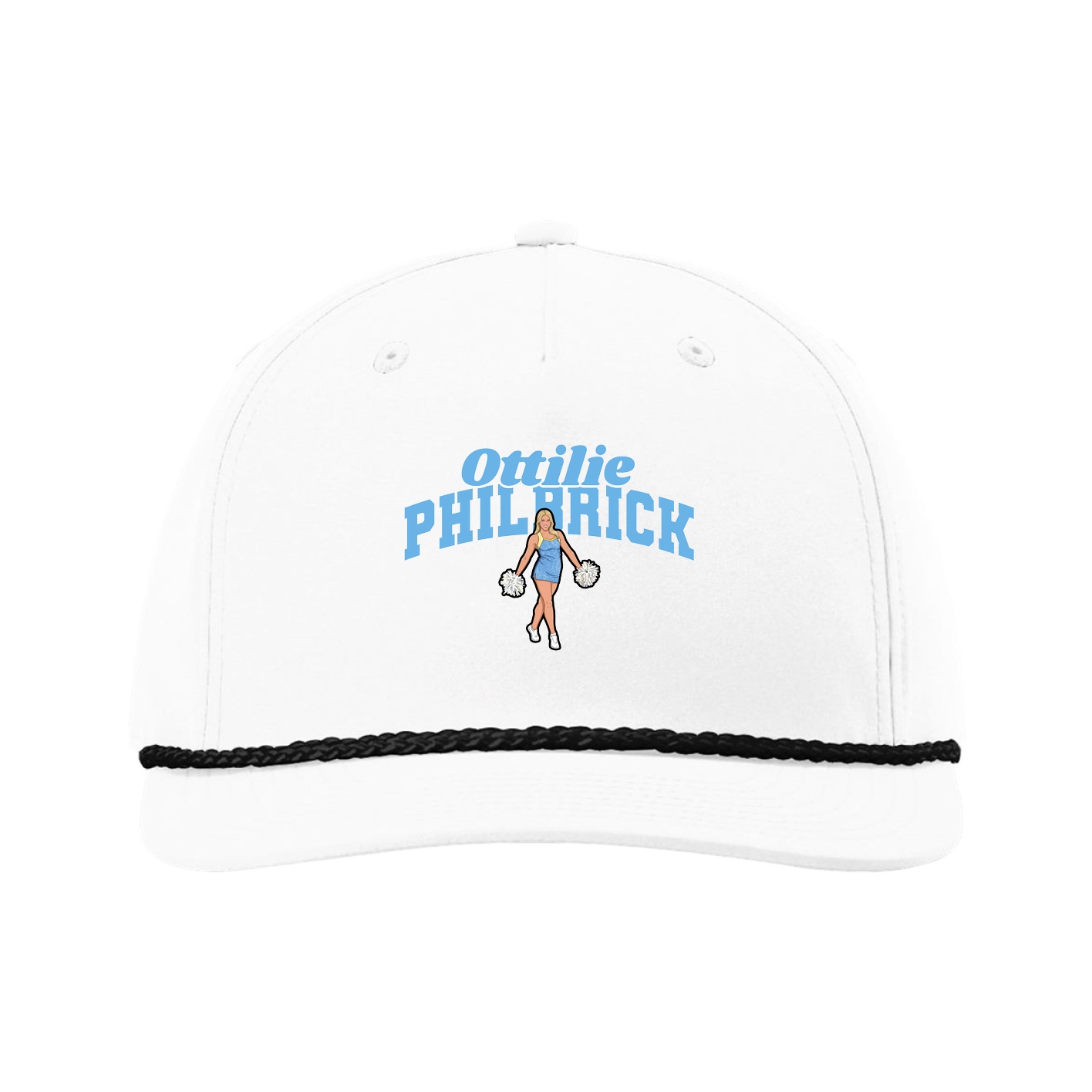 Five-Panel Classic Rope Cap — Signature Arch in White