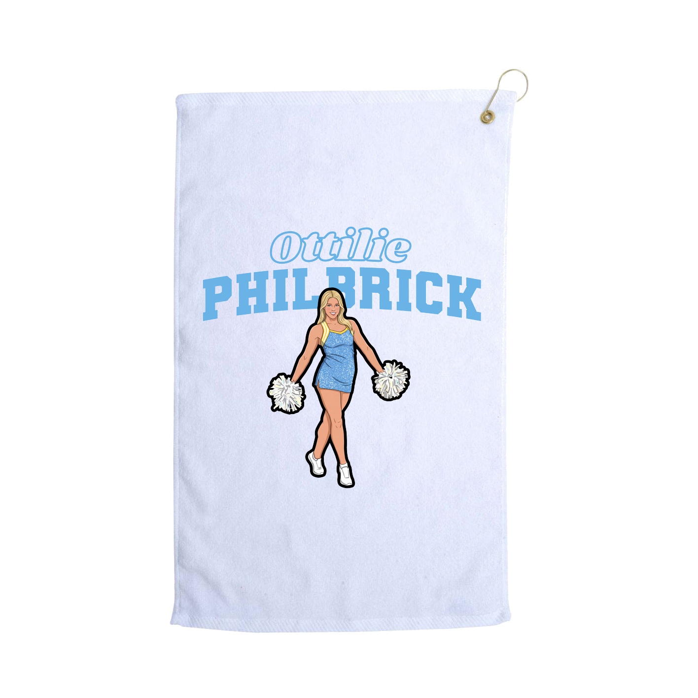 Golf Towel — Name Arch in White