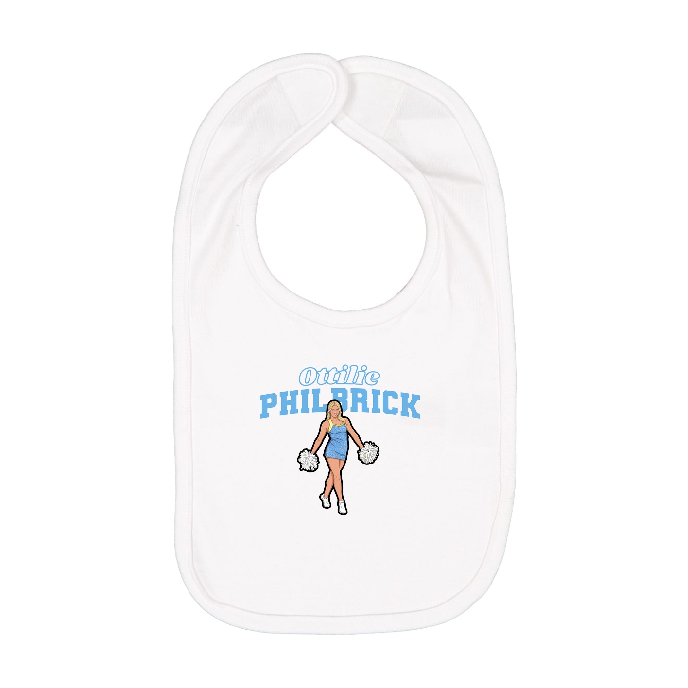 Infant Bib — Name Arch in White