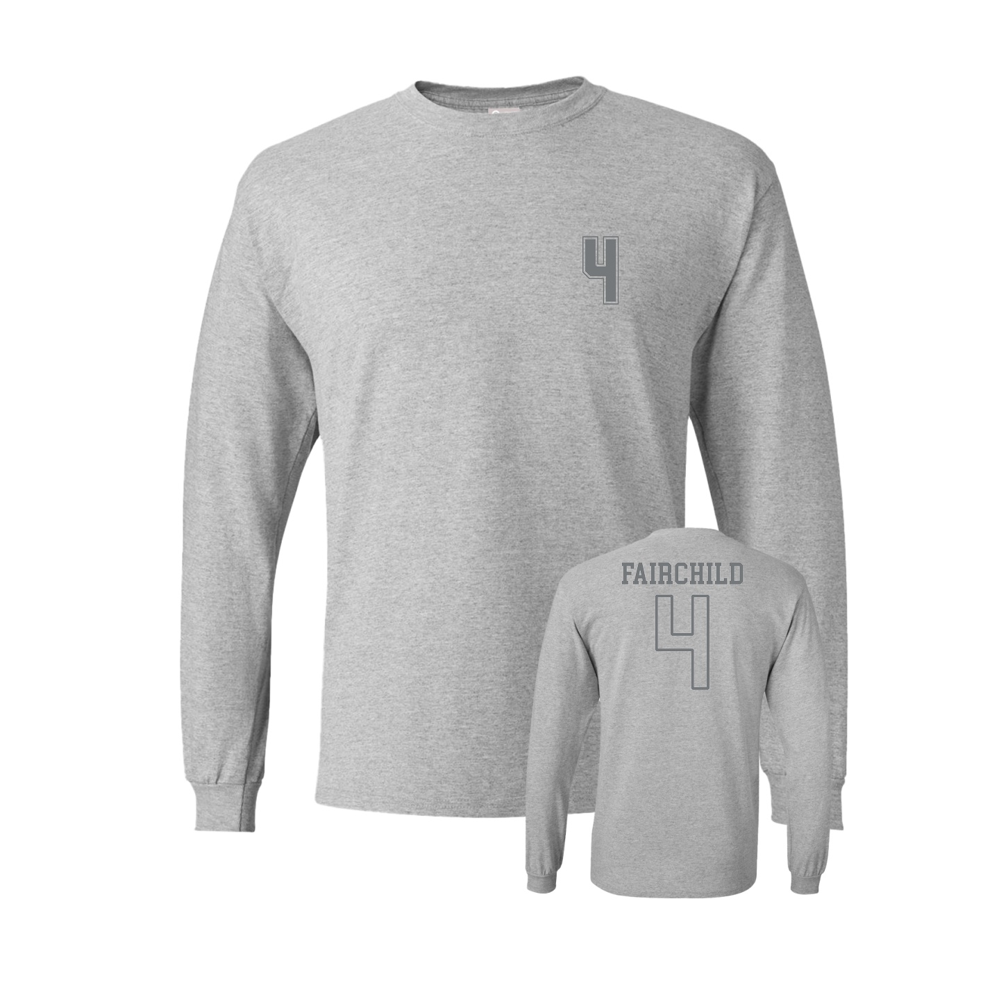 Long Sleeve Tee — Chest Back in Grey