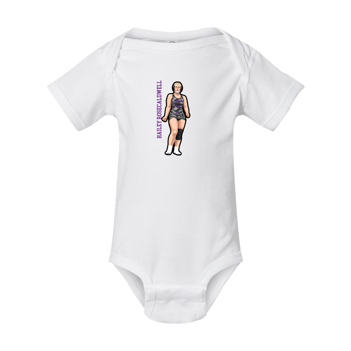 Baby Onesie — Name Vertical in White