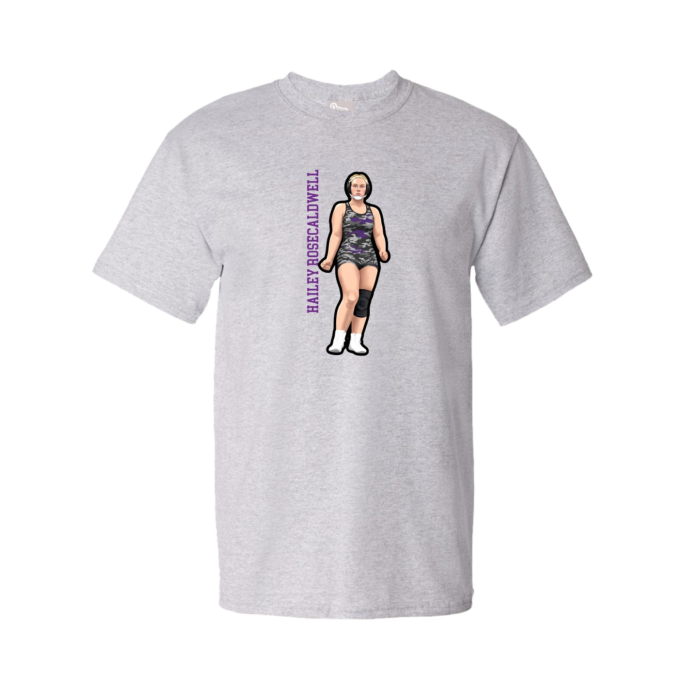 Youth Tee — Name Vertical in Grey