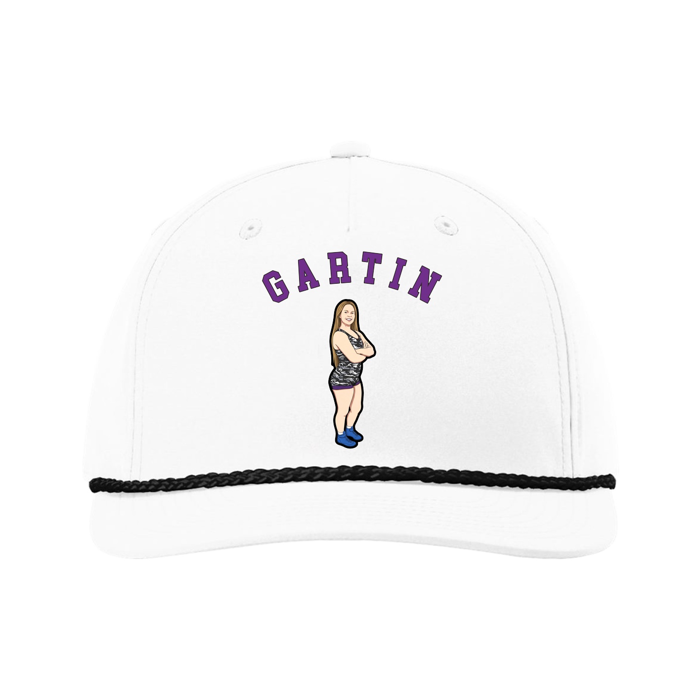 Five-Panel Classic Rope Cap — Shirsey Arch in White