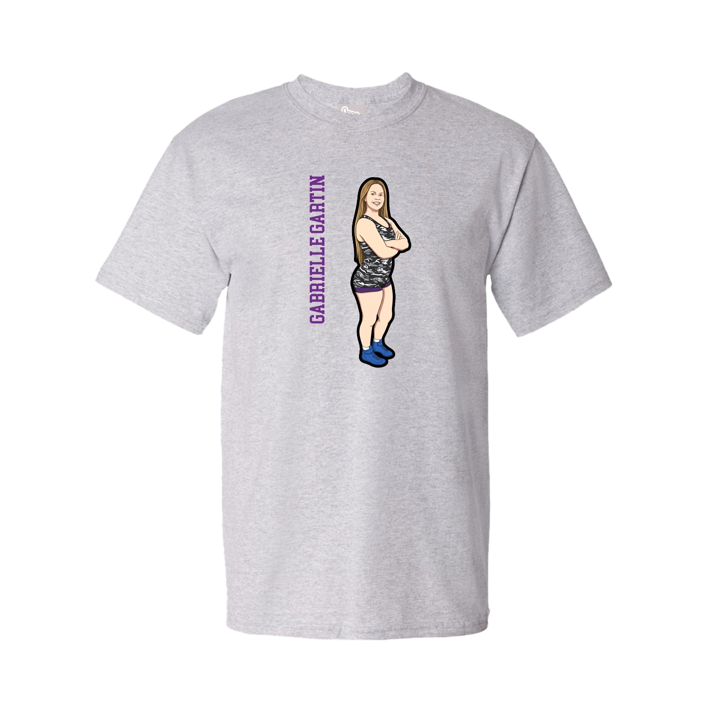 Tee — Name Vertical in Grey