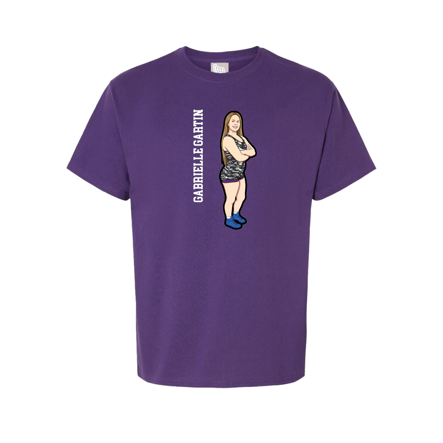Youth Tee — Name Vertical in Purple