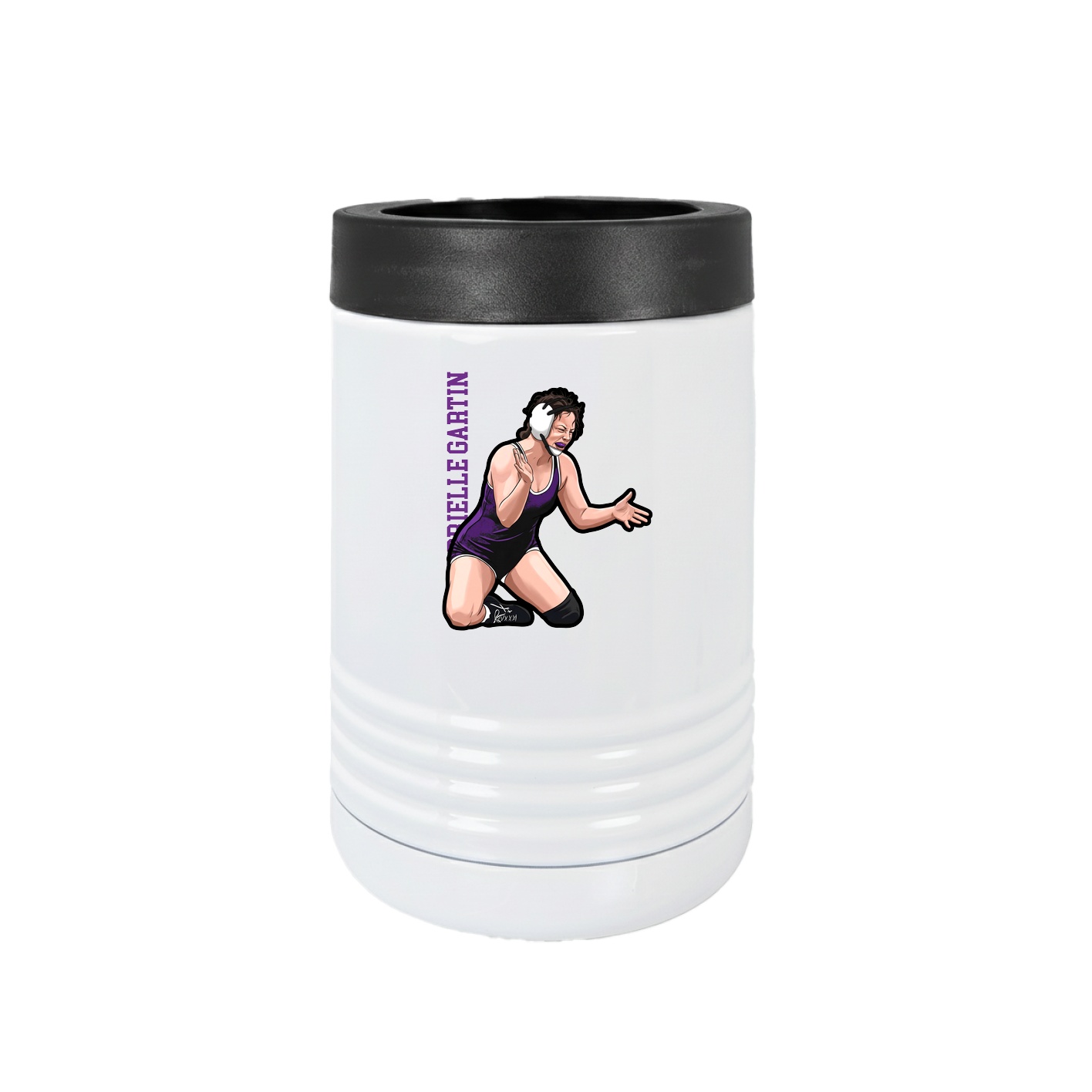 Beverage Holder — Name Vertical in White