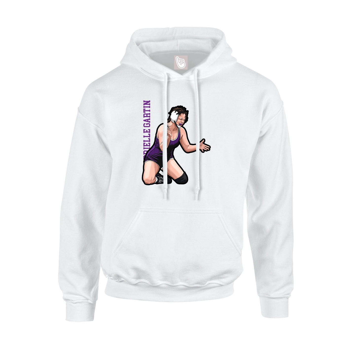 Youth Hoodie — Name Vertical in White