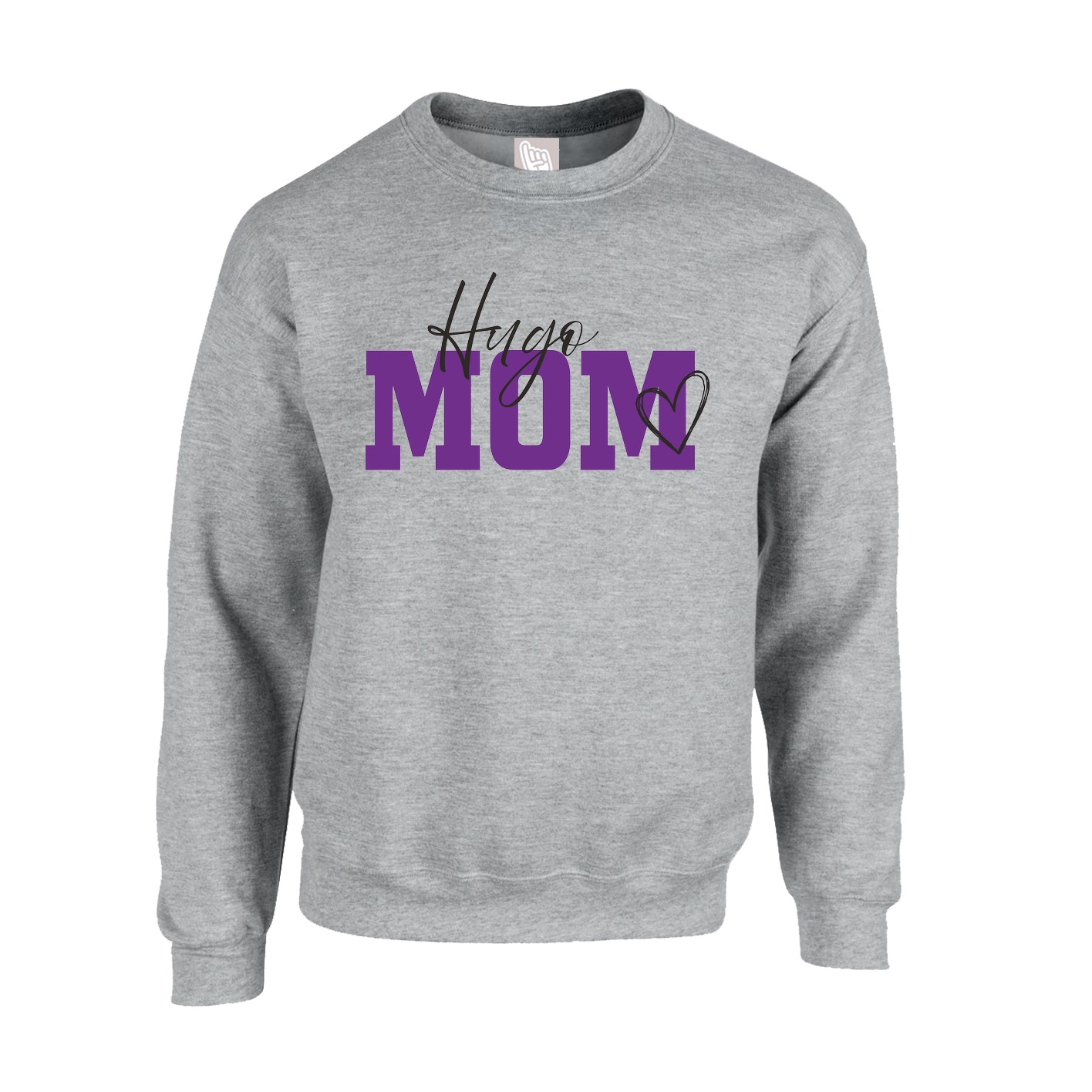 Fleece Crew — Mothers Day Script in Grey
