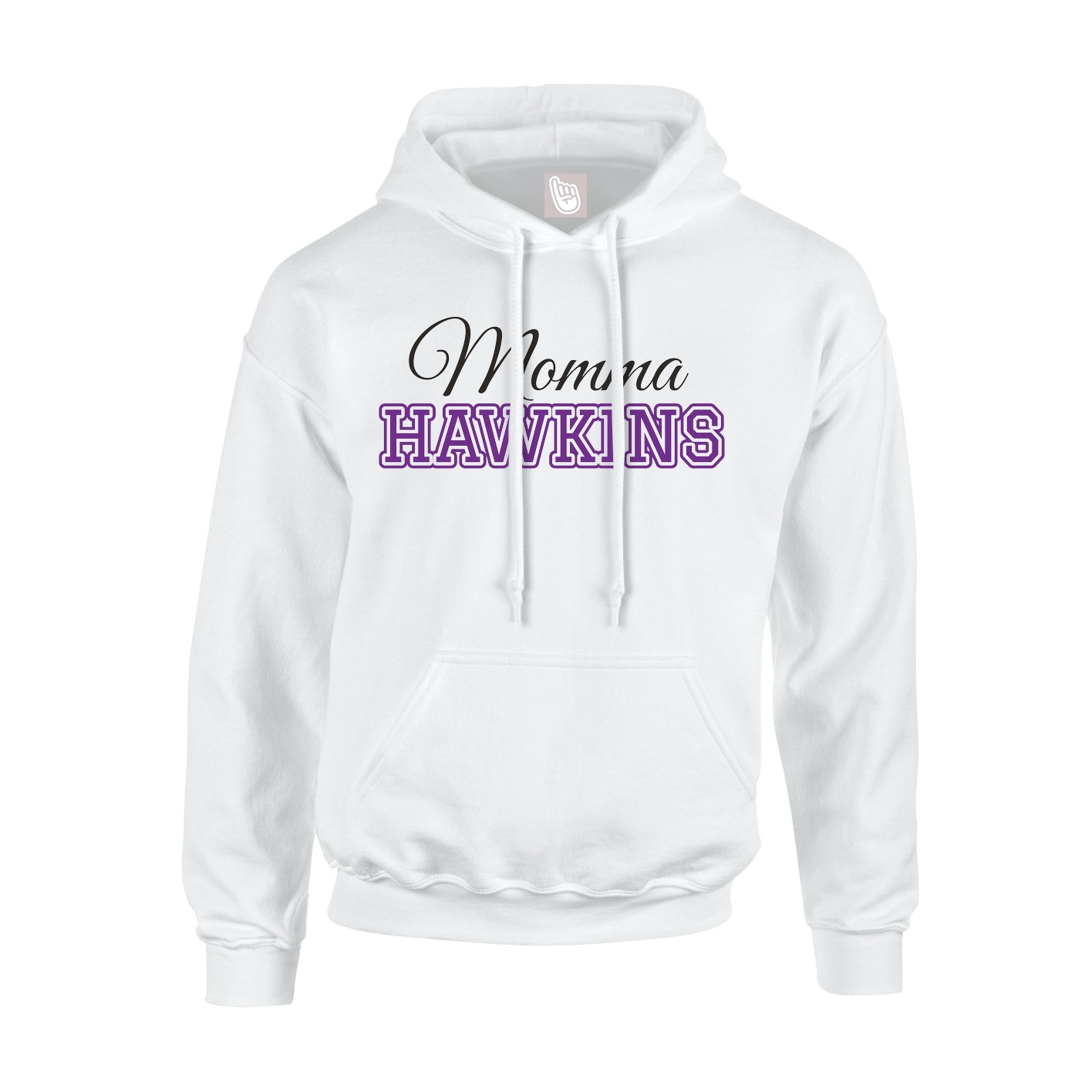 Youth Hoodie — Mothers Day Block in White