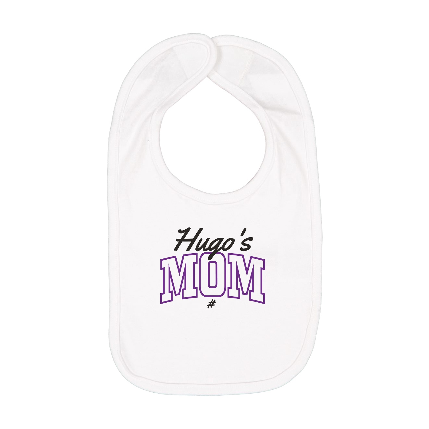 Infant Bib — Mothers Day Arch Script in White