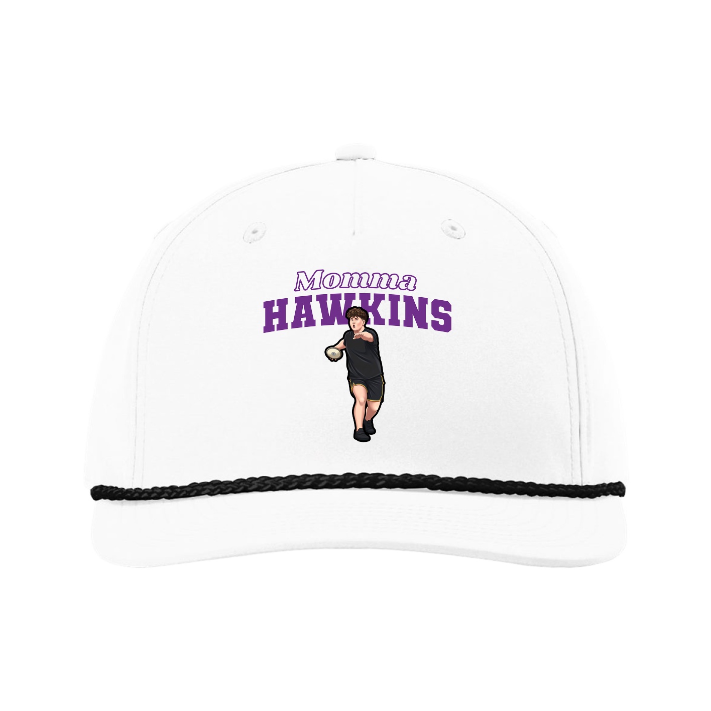 Five-Panel Classic Rope Cap — Mothers Day Block in White