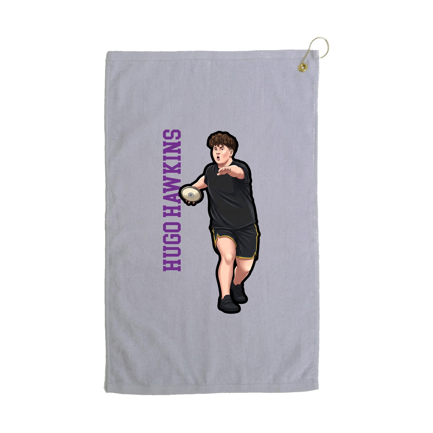 Golf Towel — Name Vertical in Grey