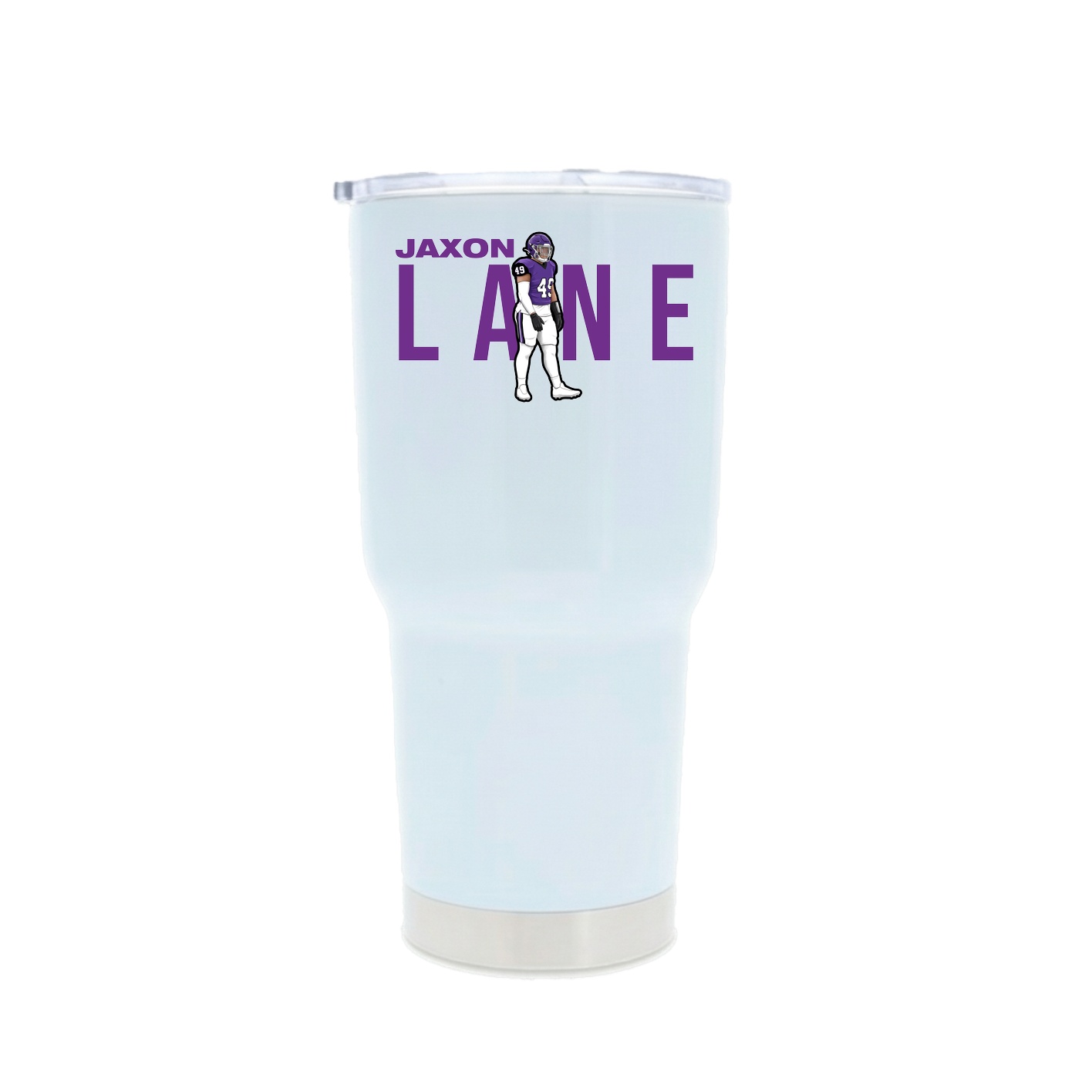 30oz Stainless Steel Tumbler — Player Name in White