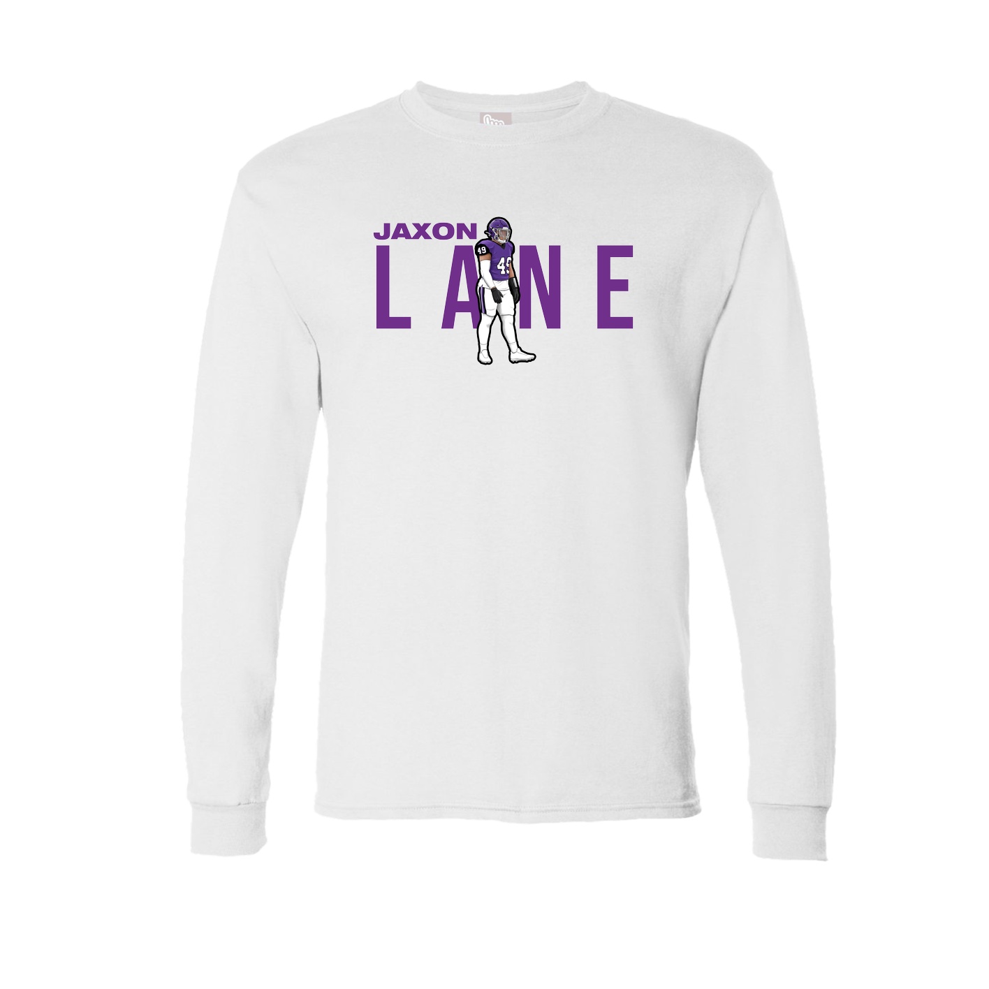 Long Sleeve Tee — Player Name in White