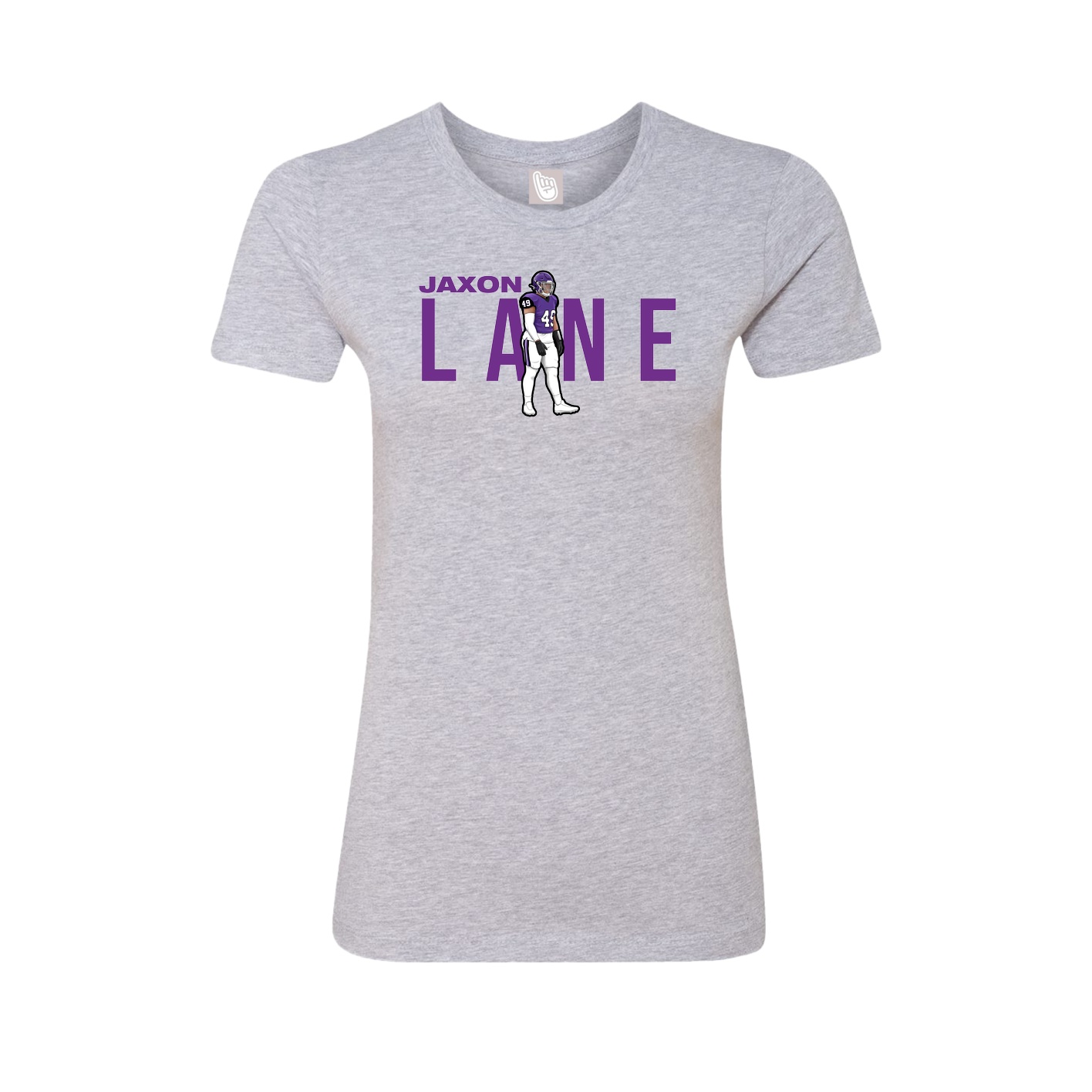 Fitted Women's Tee — Player Name in Grey