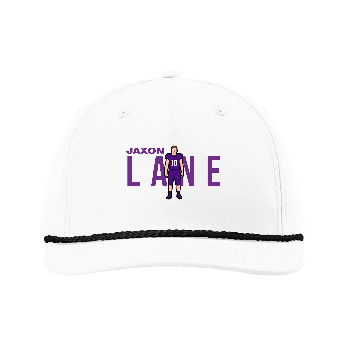 Five-Panel Classic Rope Cap — Player Name in White
