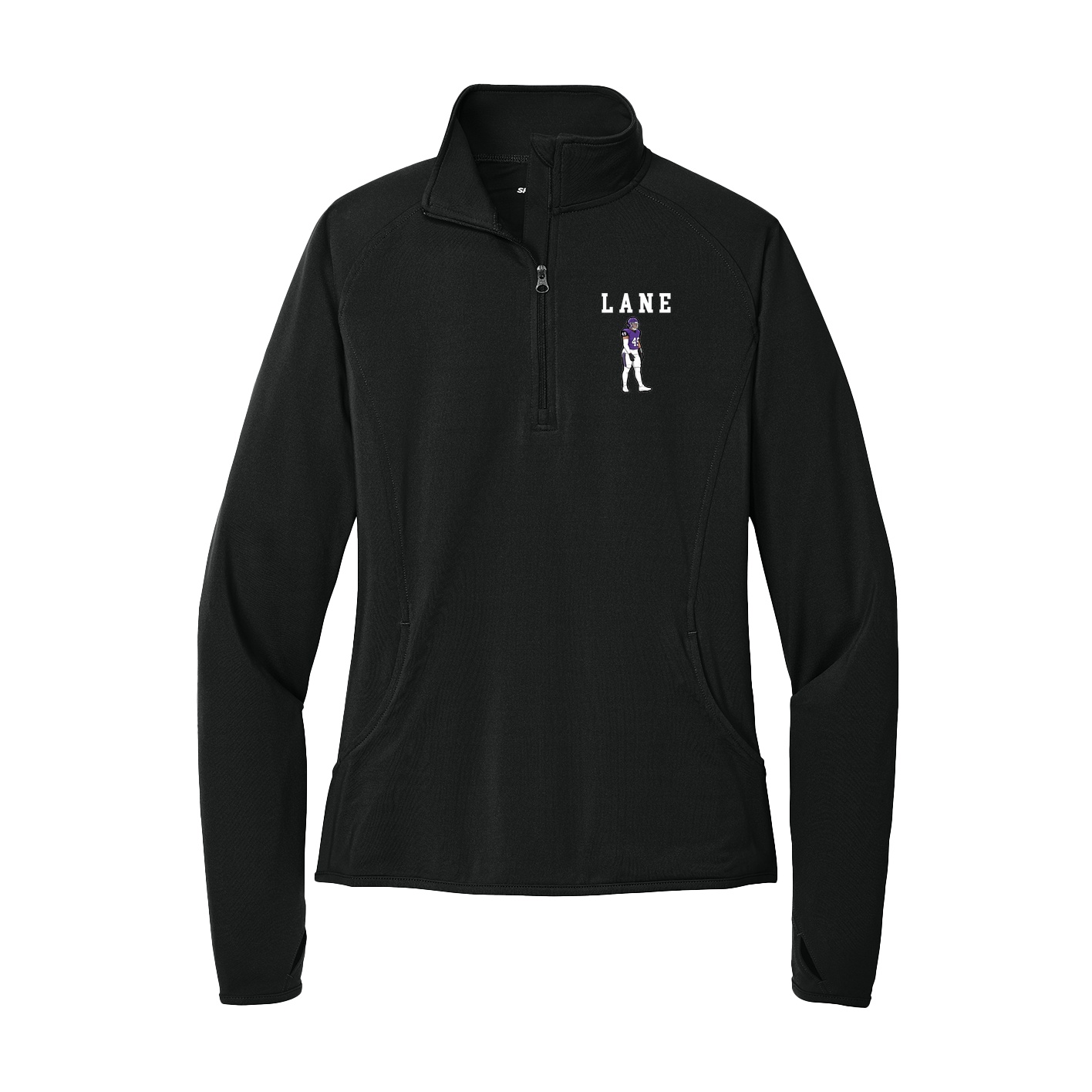 Women's Q-Zip Pullover — Shirsey in Black