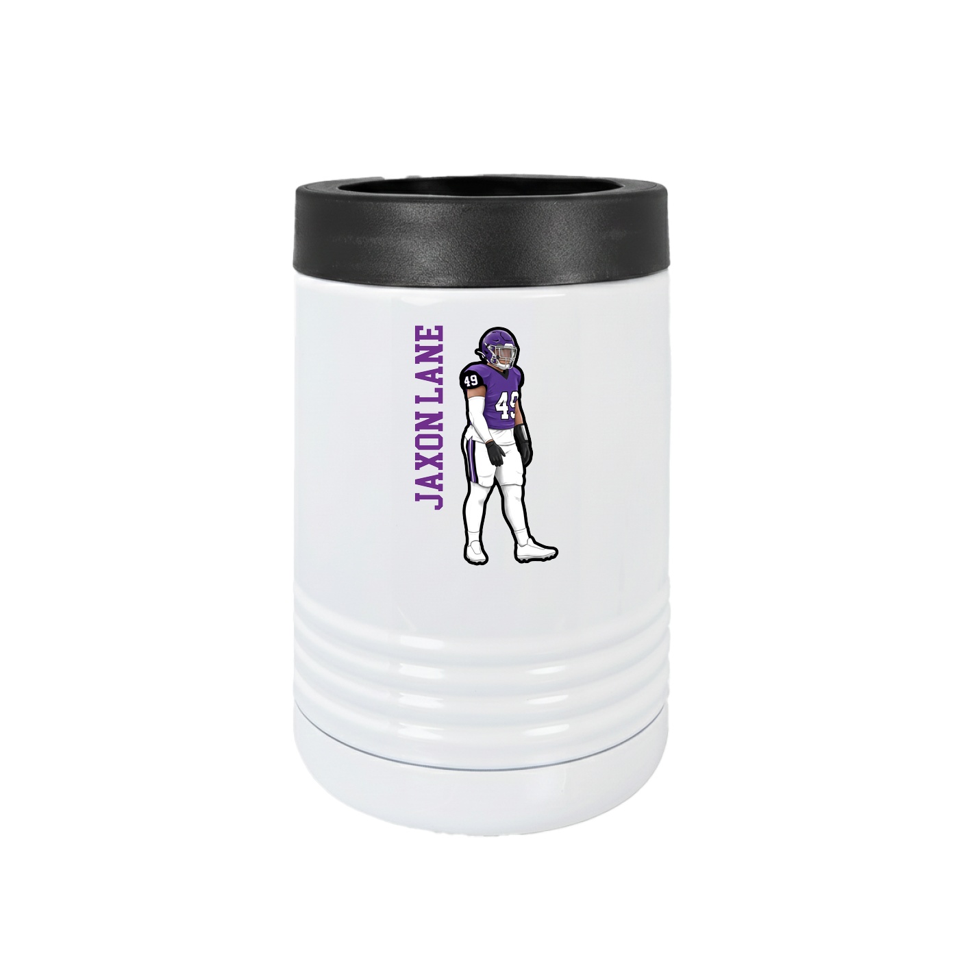 Beverage Holder — Name Vertical in White