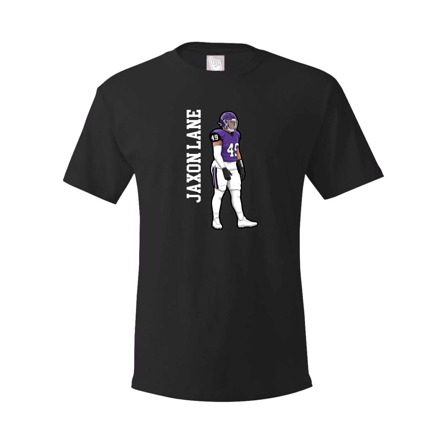 Youth Tee — Name Vertical in Black