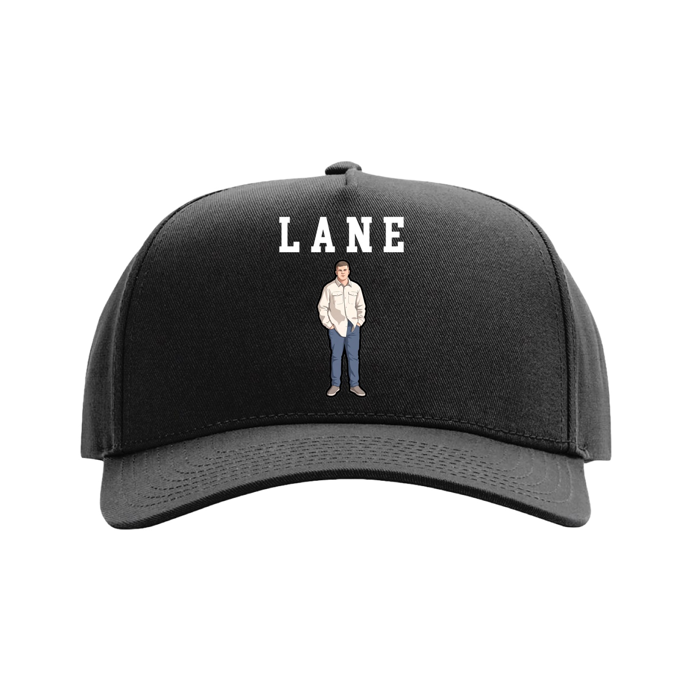 Full Fabric Five-Panel Champ Cap — Shirsey in Black