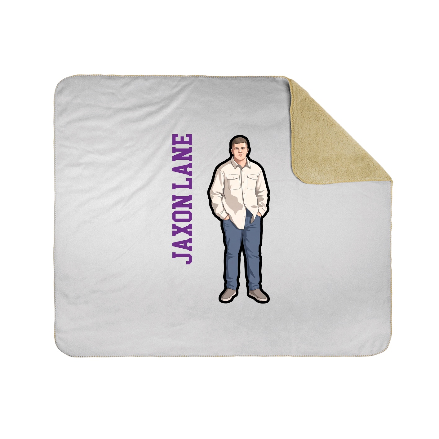 Throw Blanket — Name Vertical in White
