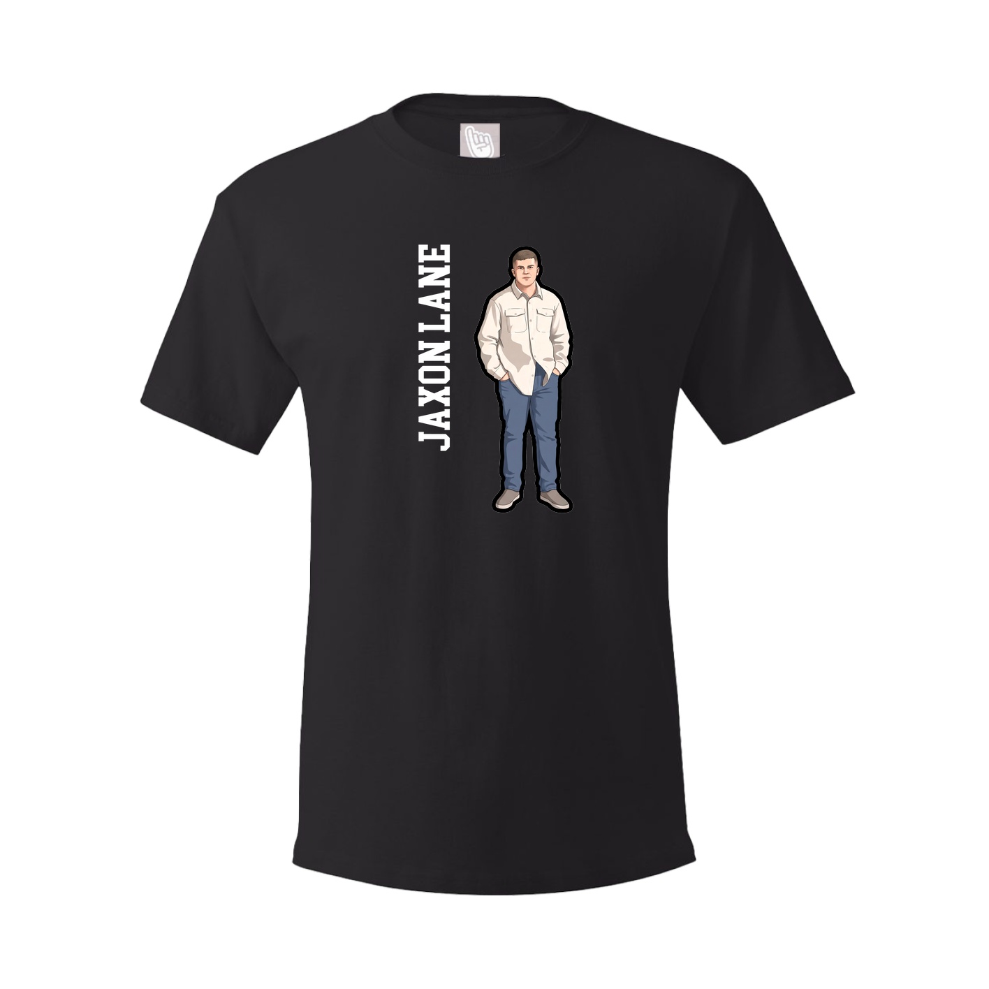 Tee — Name Vertical in Black