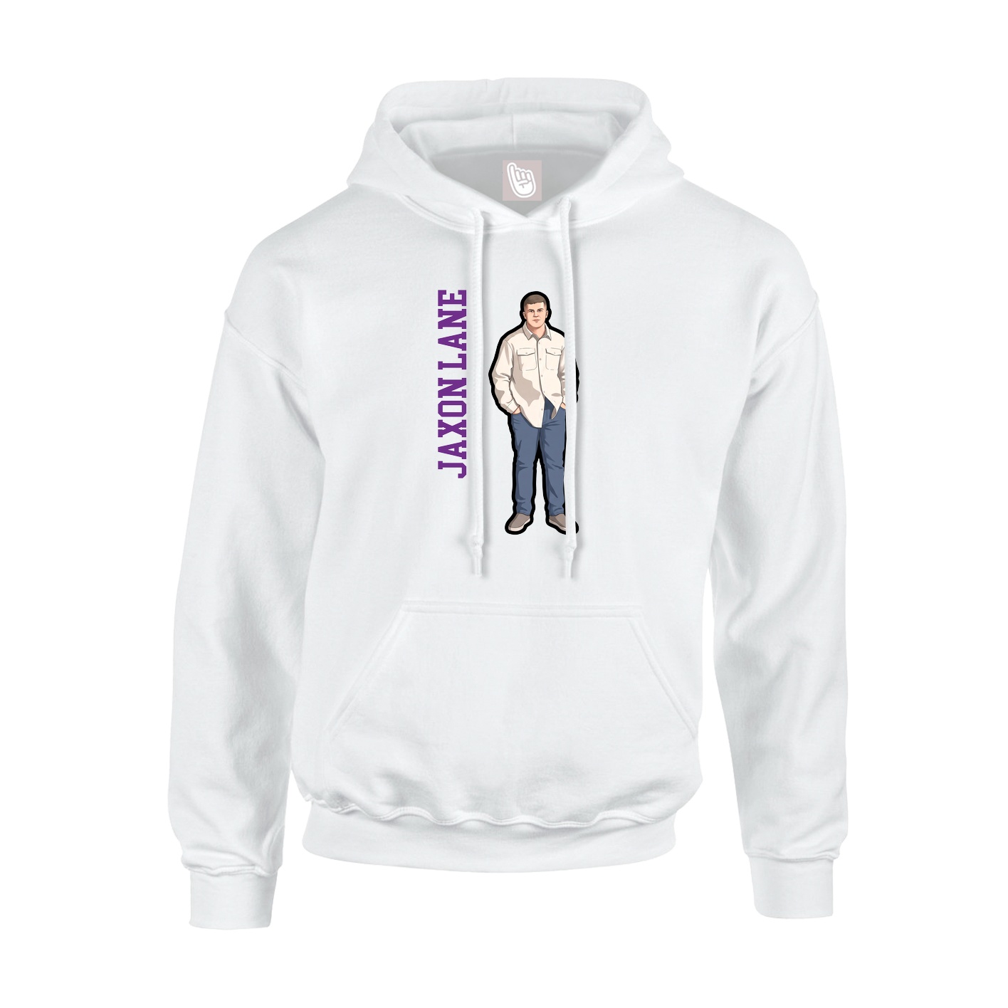 Hoodie — Name Vertical in White