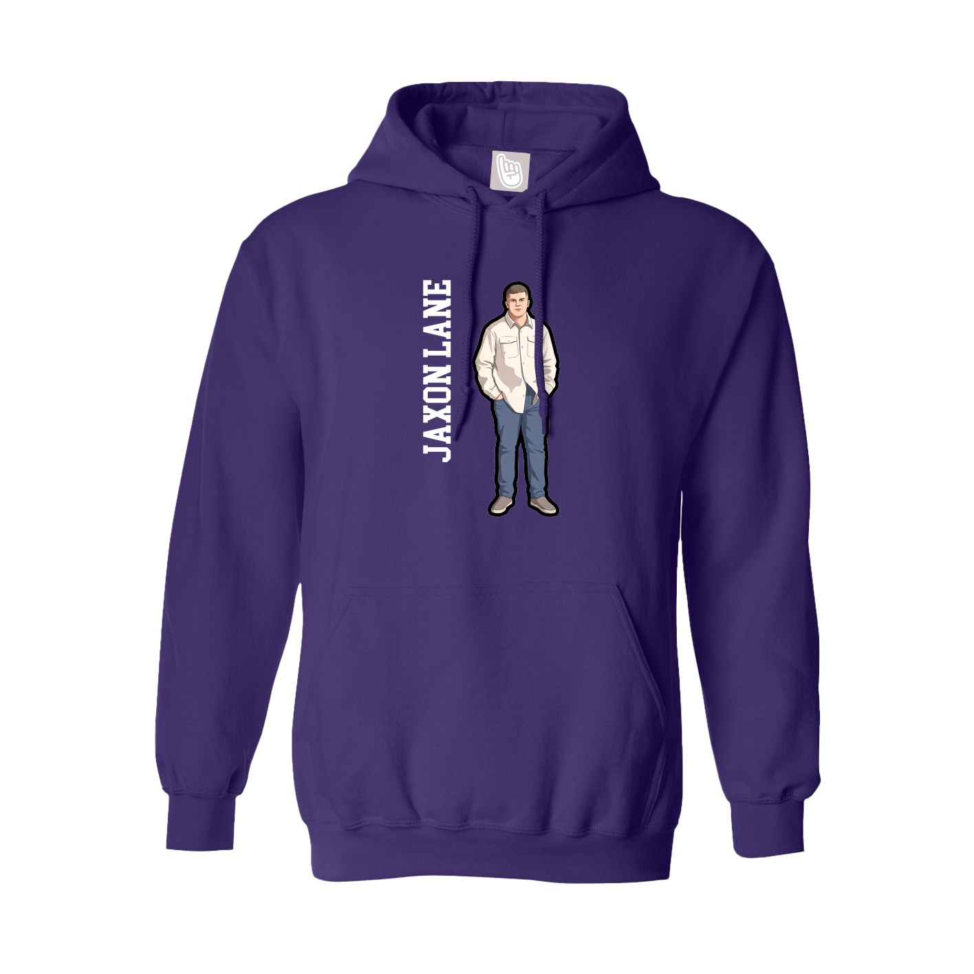 Youth Hoodie — Name Vertical in Purple