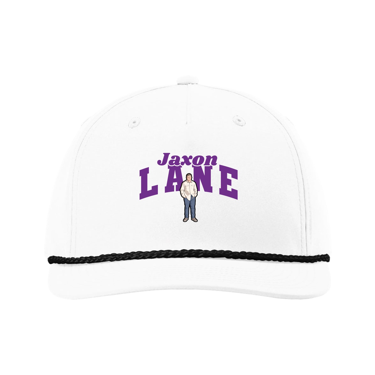 Five-Panel Classic Rope Cap — Signature Arch in White