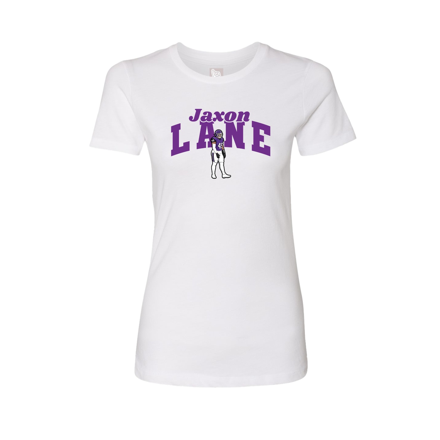 Fitted Women's Tee — Signature Arch in White