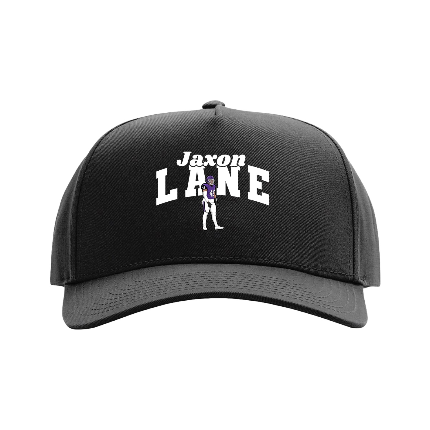 Full Fabric Five-Panel Champ Cap — Signature Arch in Black