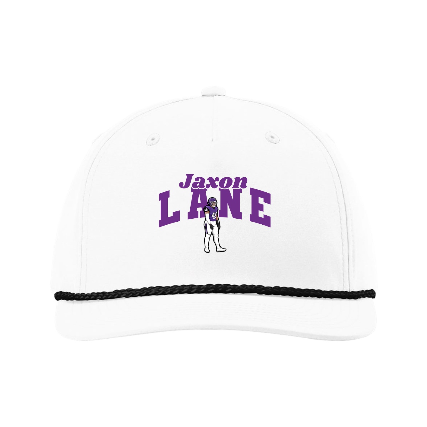 Five-Panel Classic Rope Cap — Signature Arch in White