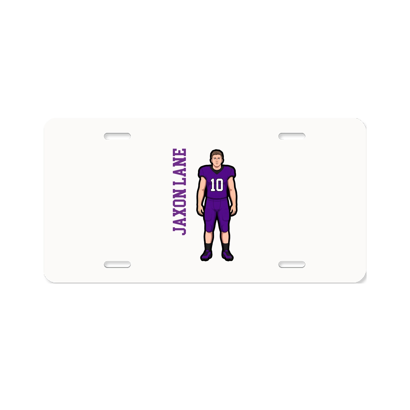 License Plate — Name Vertical in Classic