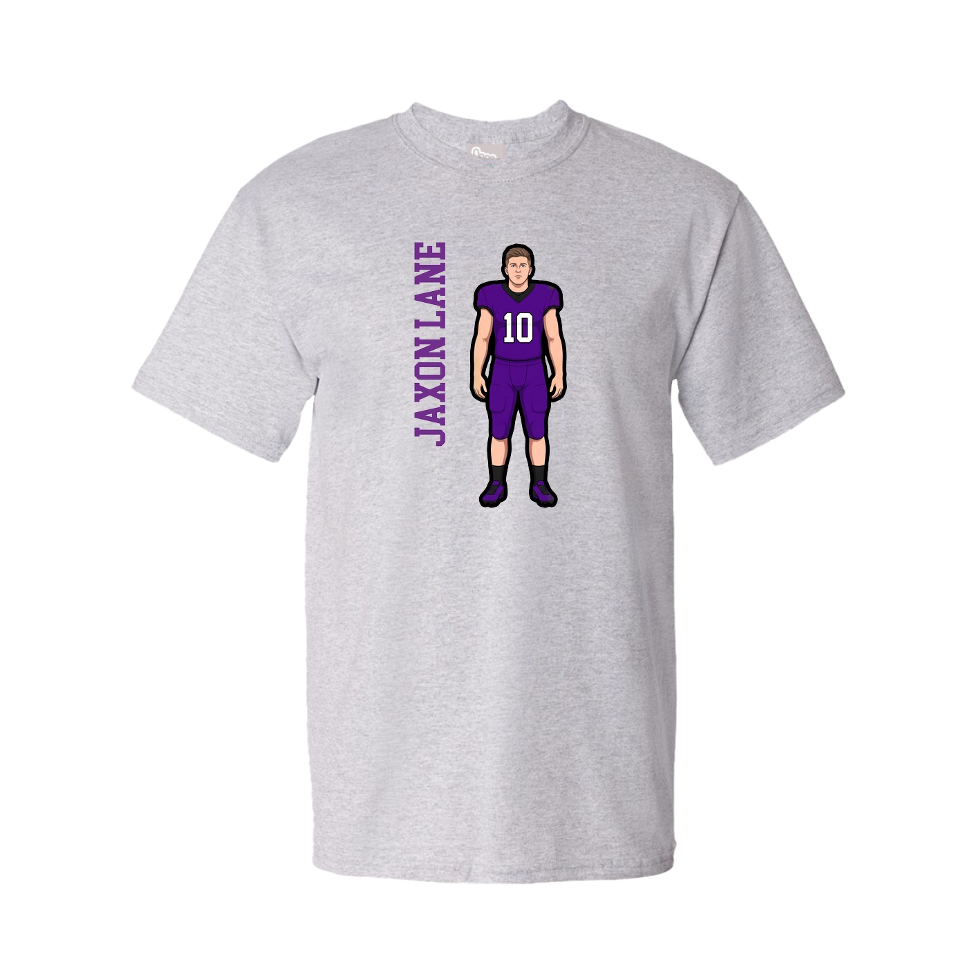 Tee — Name Vertical in Grey