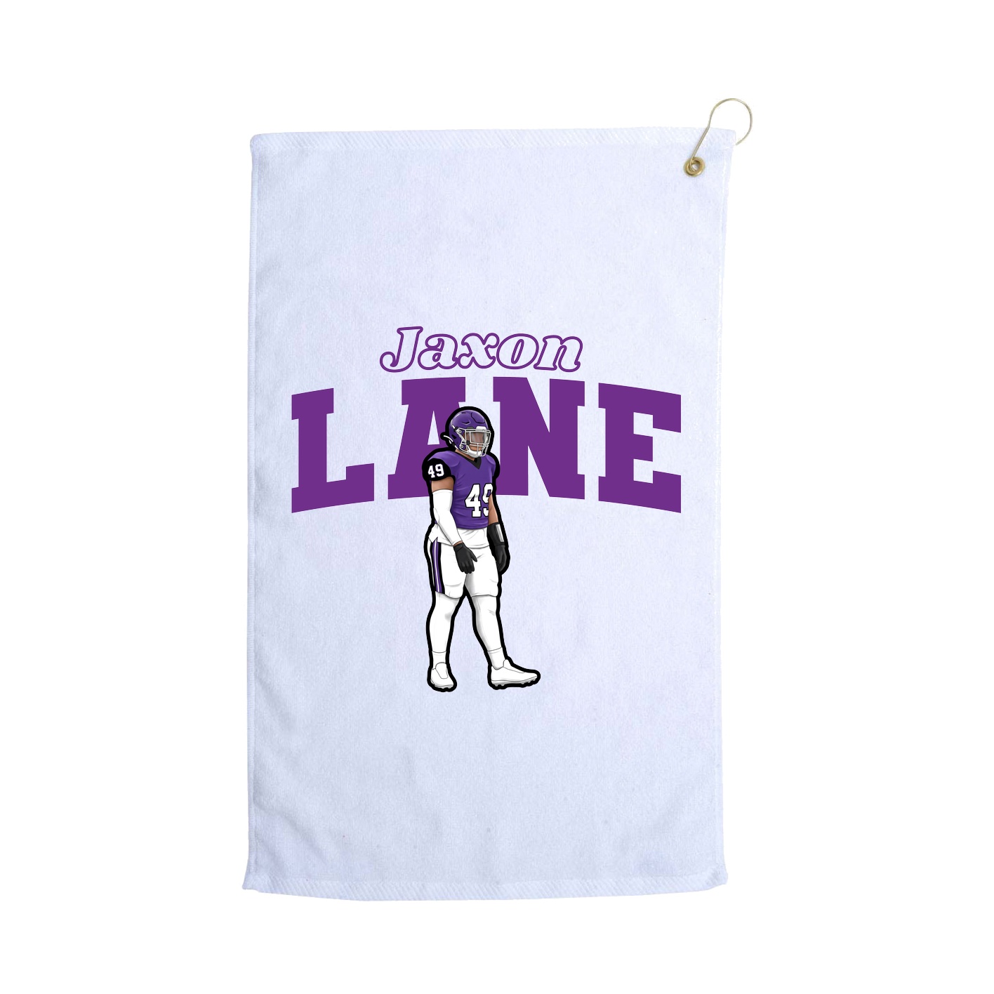 Golf Towel — Name Arch in White
