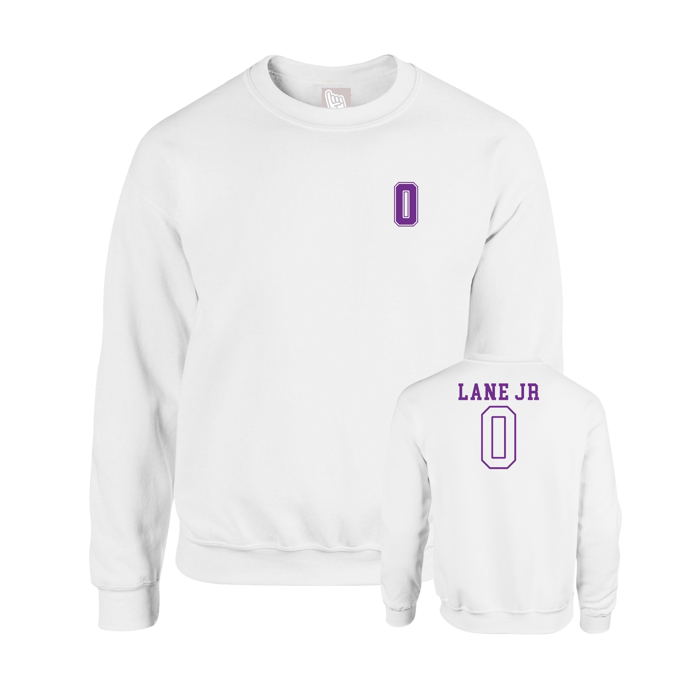 Fleece Crew — Chest Back in White