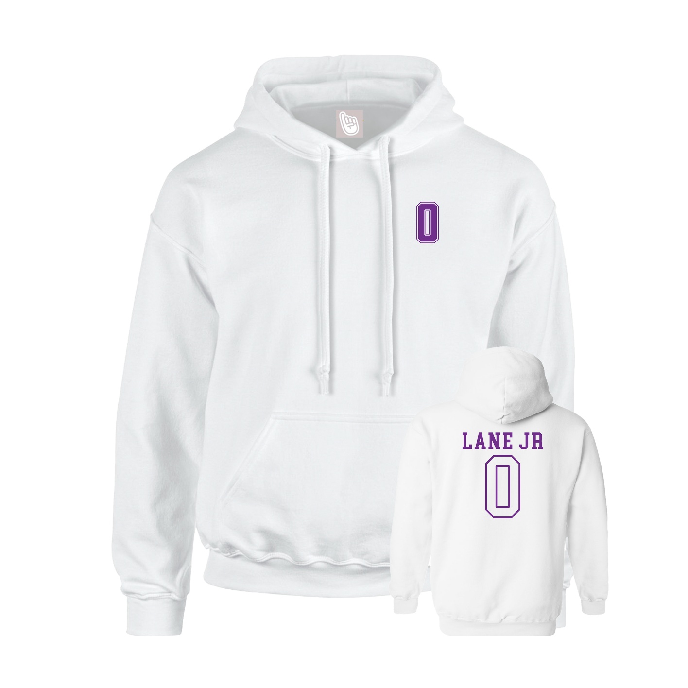 Youth Hoodie — Chest Back in White