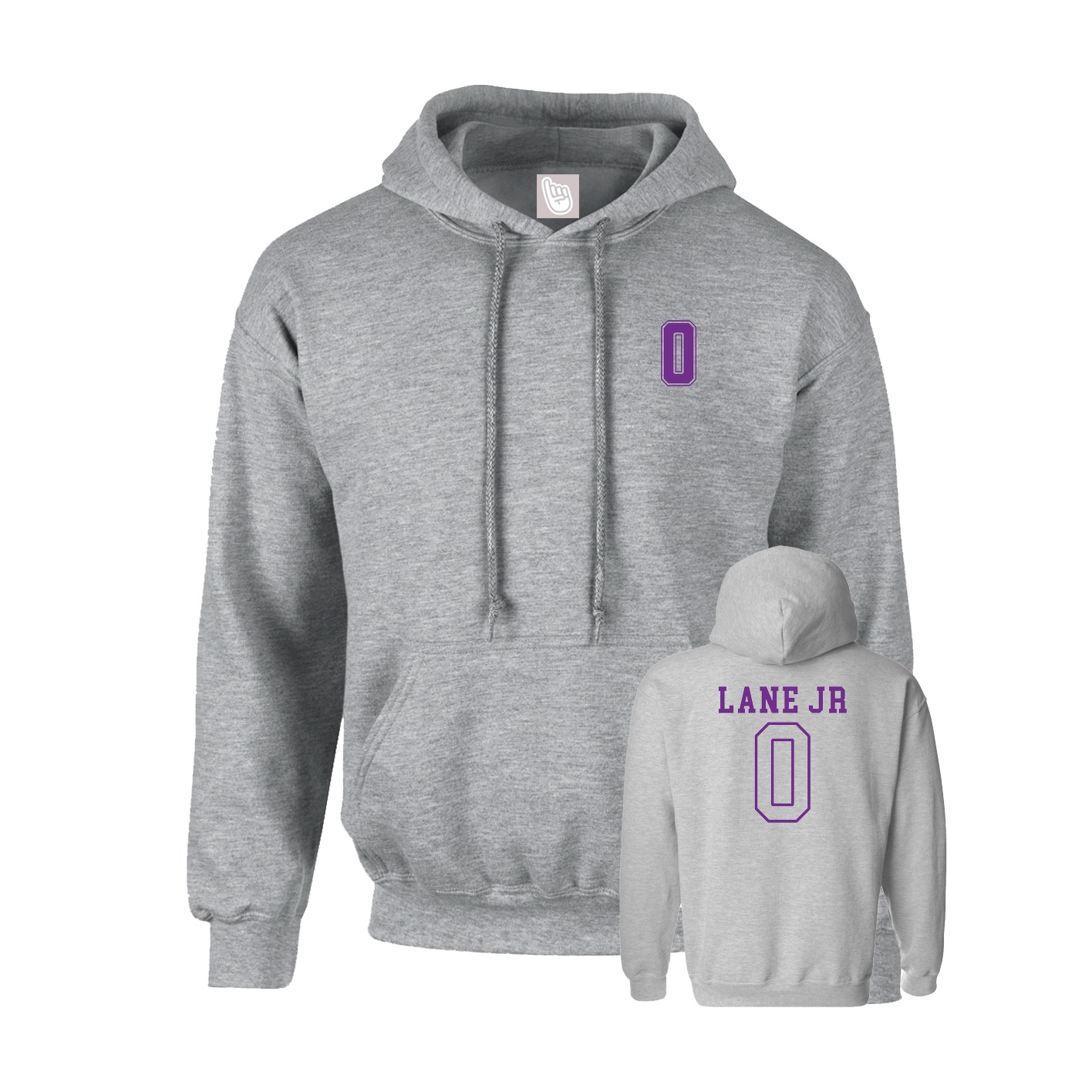 Youth Hoodie — Chest Back in Grey