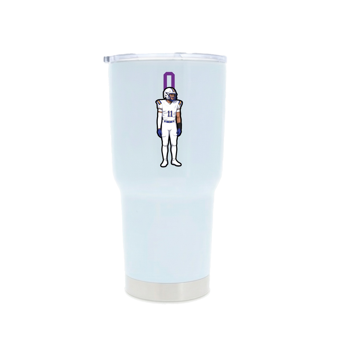 30oz Stainless Steel Tumbler — Number Top in White