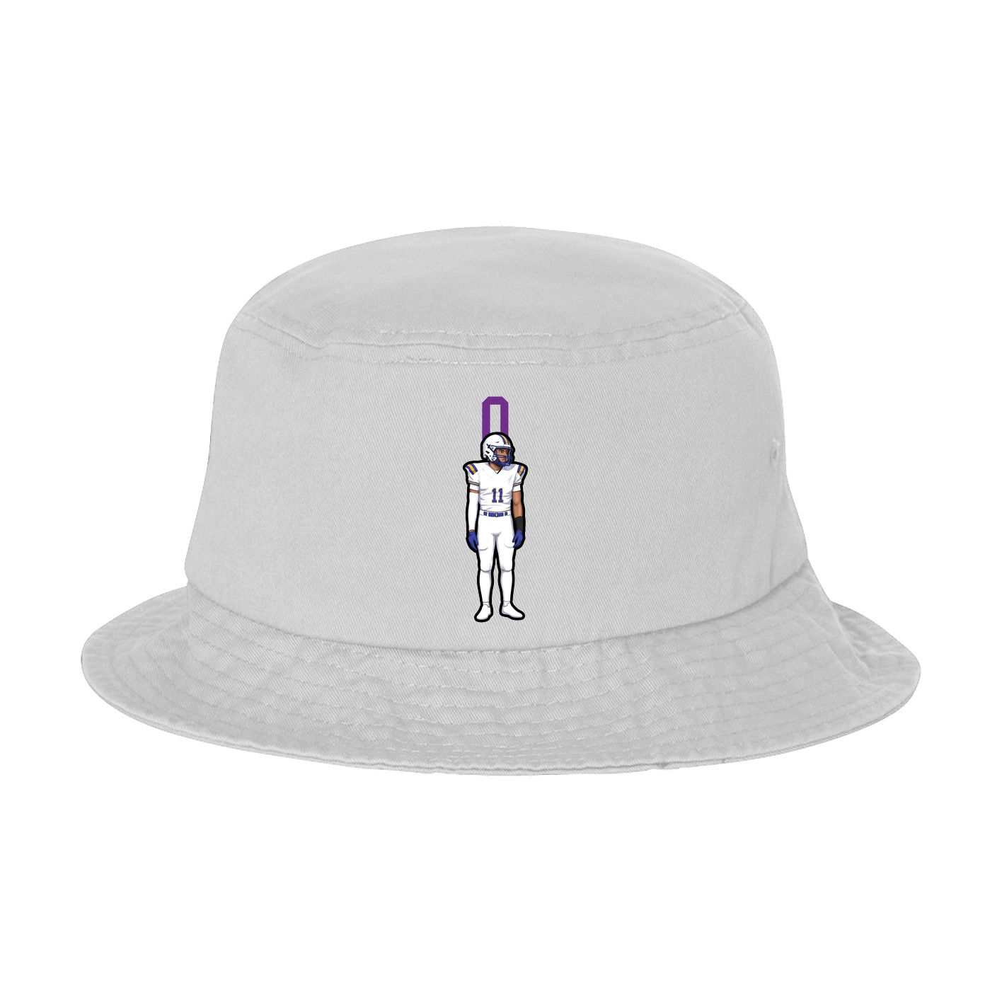 Bucket Cap — Number Top in White