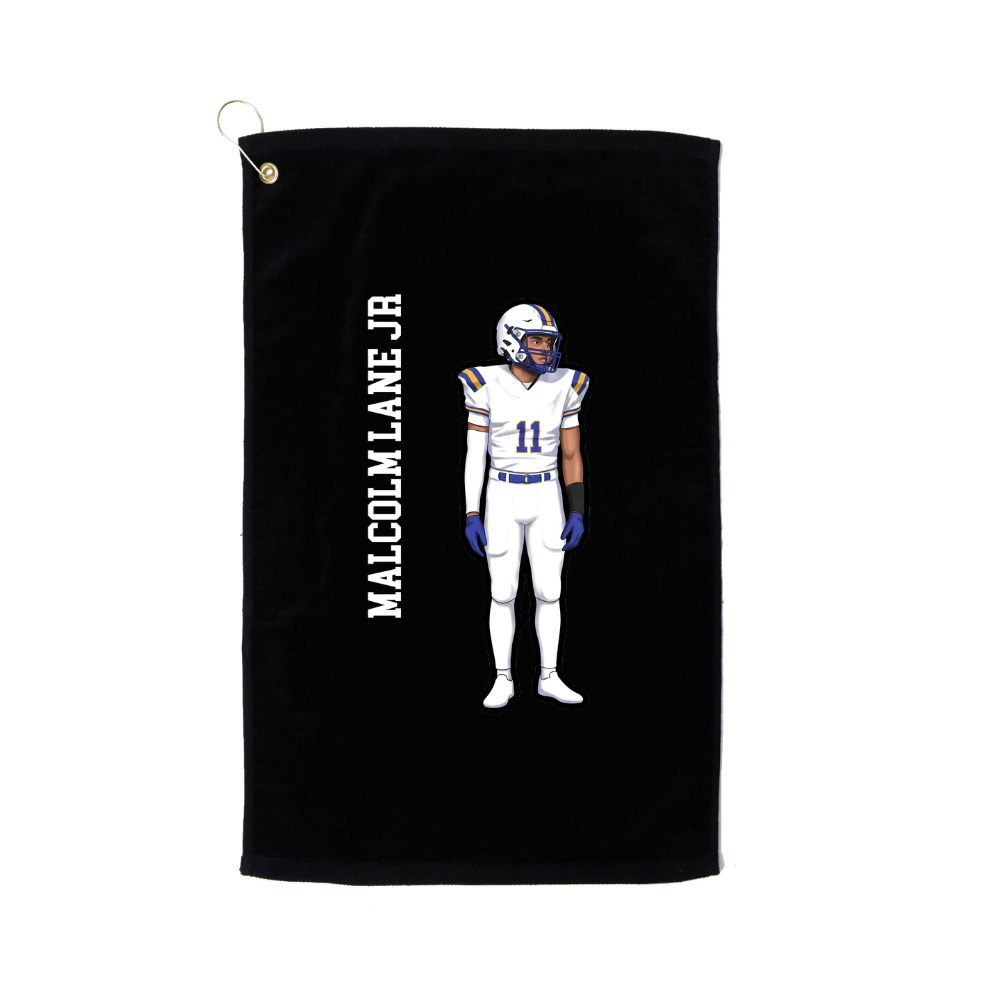 Golf Towel — Name Vertical in Black