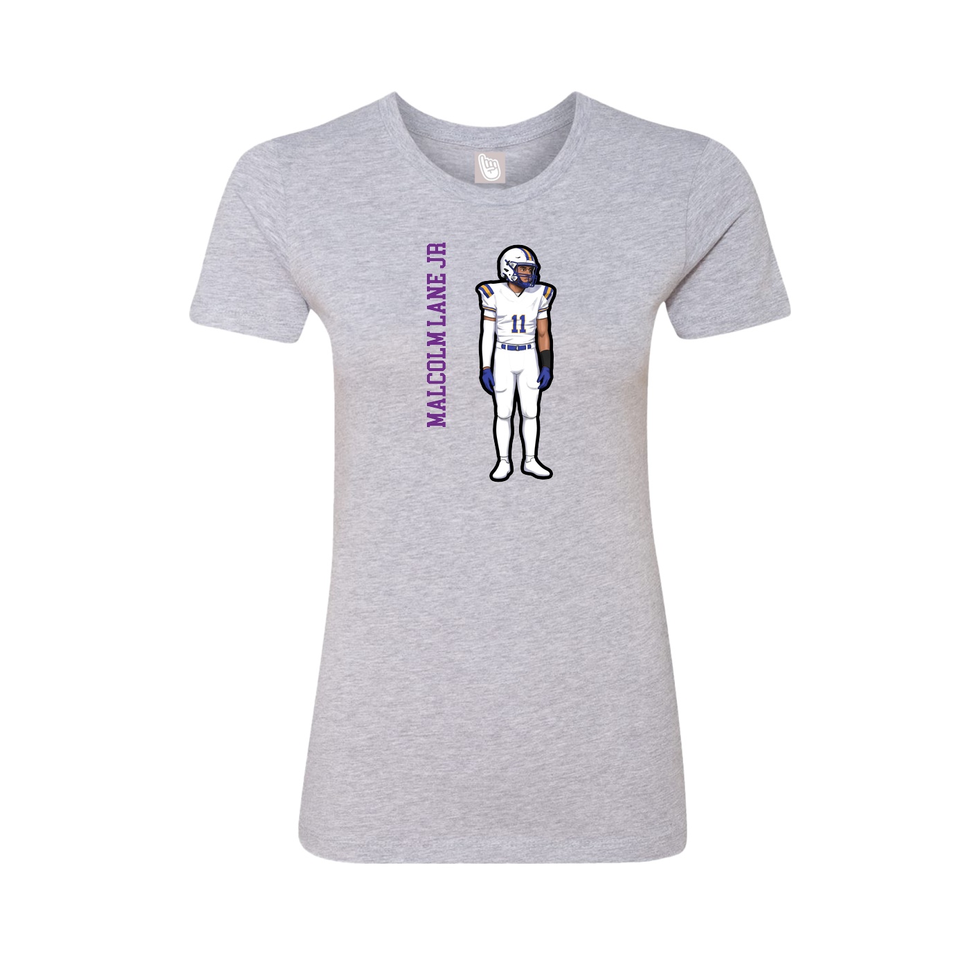 Womens Tee — Name Vertical in Grey