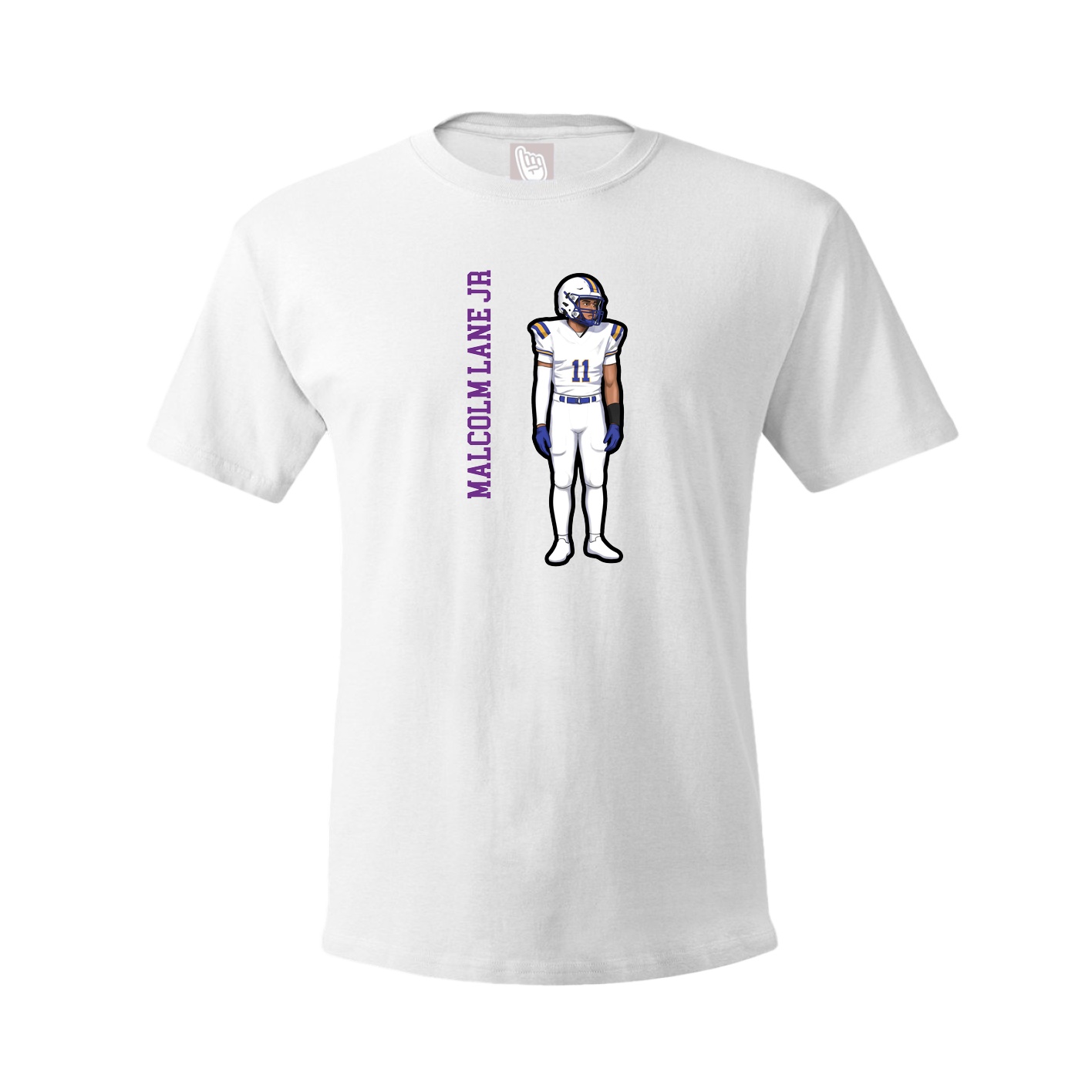 Youth Tee — Name Vertical in White