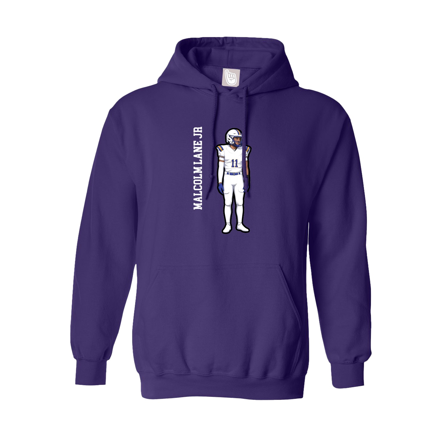 Hoodie — Name Vertical in Purple