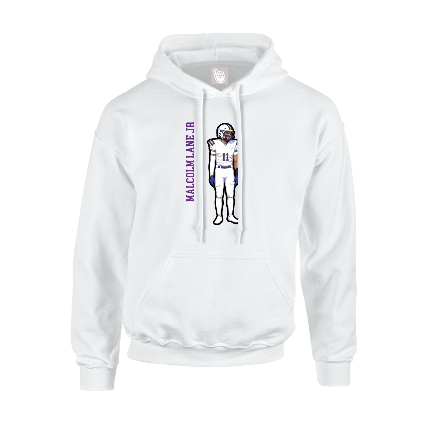 Hoodie — Name Vertical in White