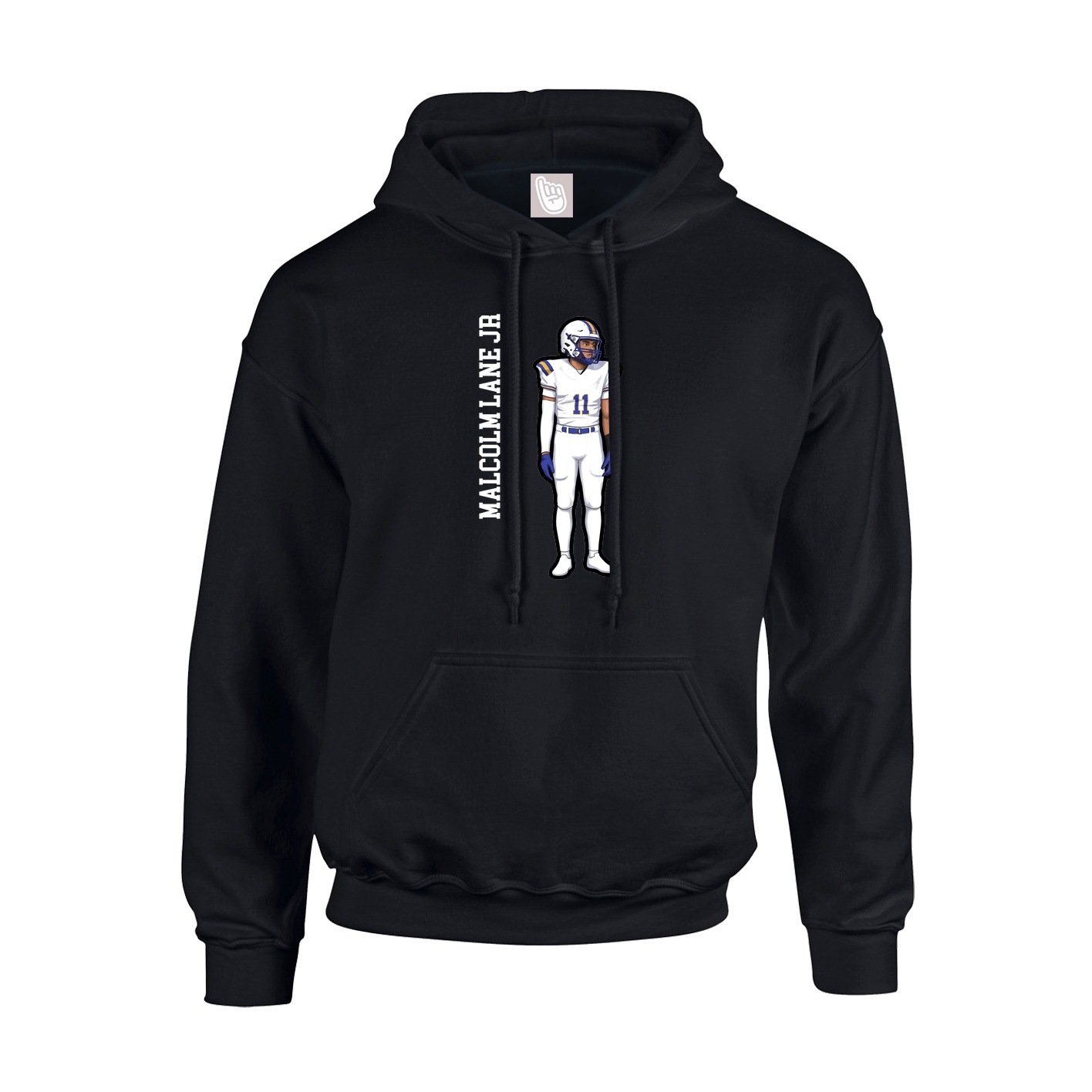 Youth Hoodie — Name Vertical in Black