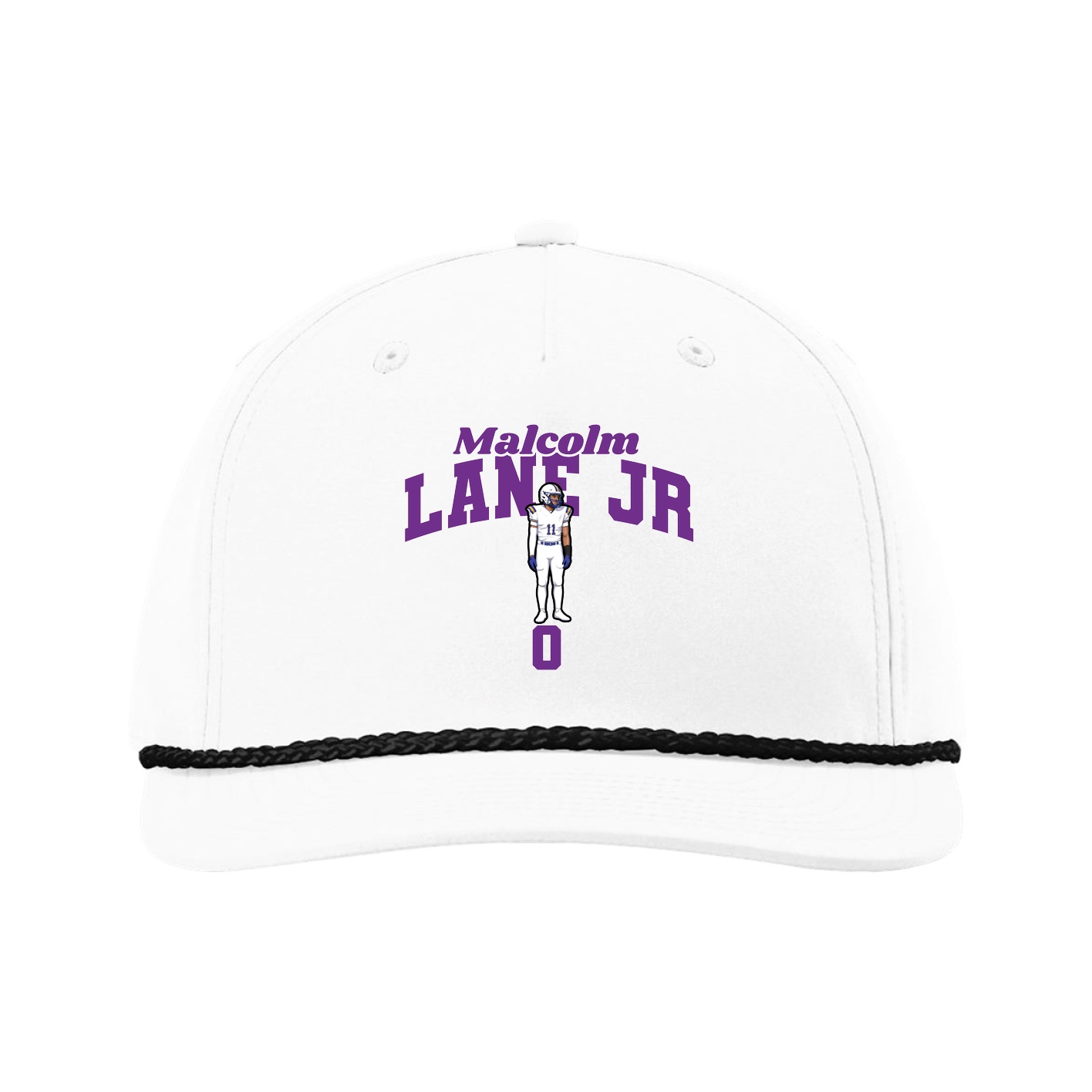 Five-Panel Classic Rope Cap — Signature Arch in White