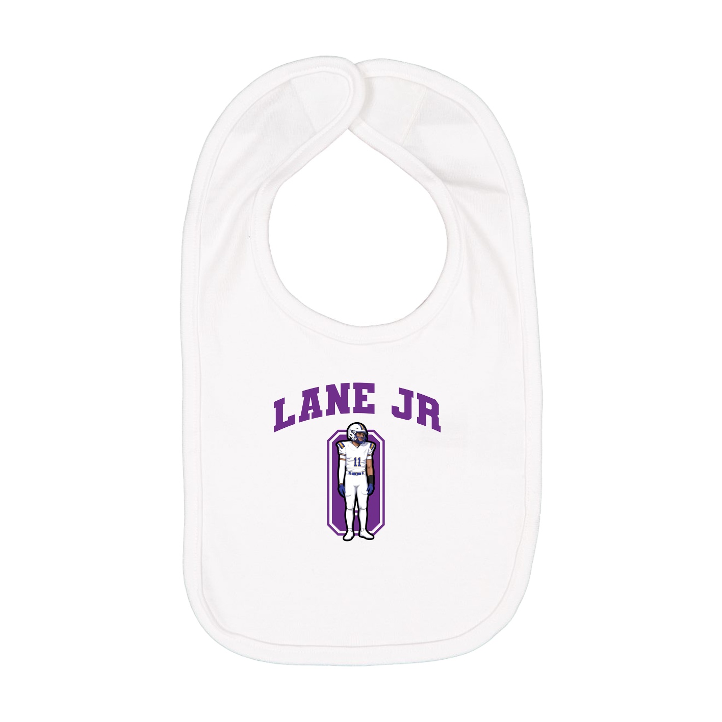 Infant Bib — Number in White