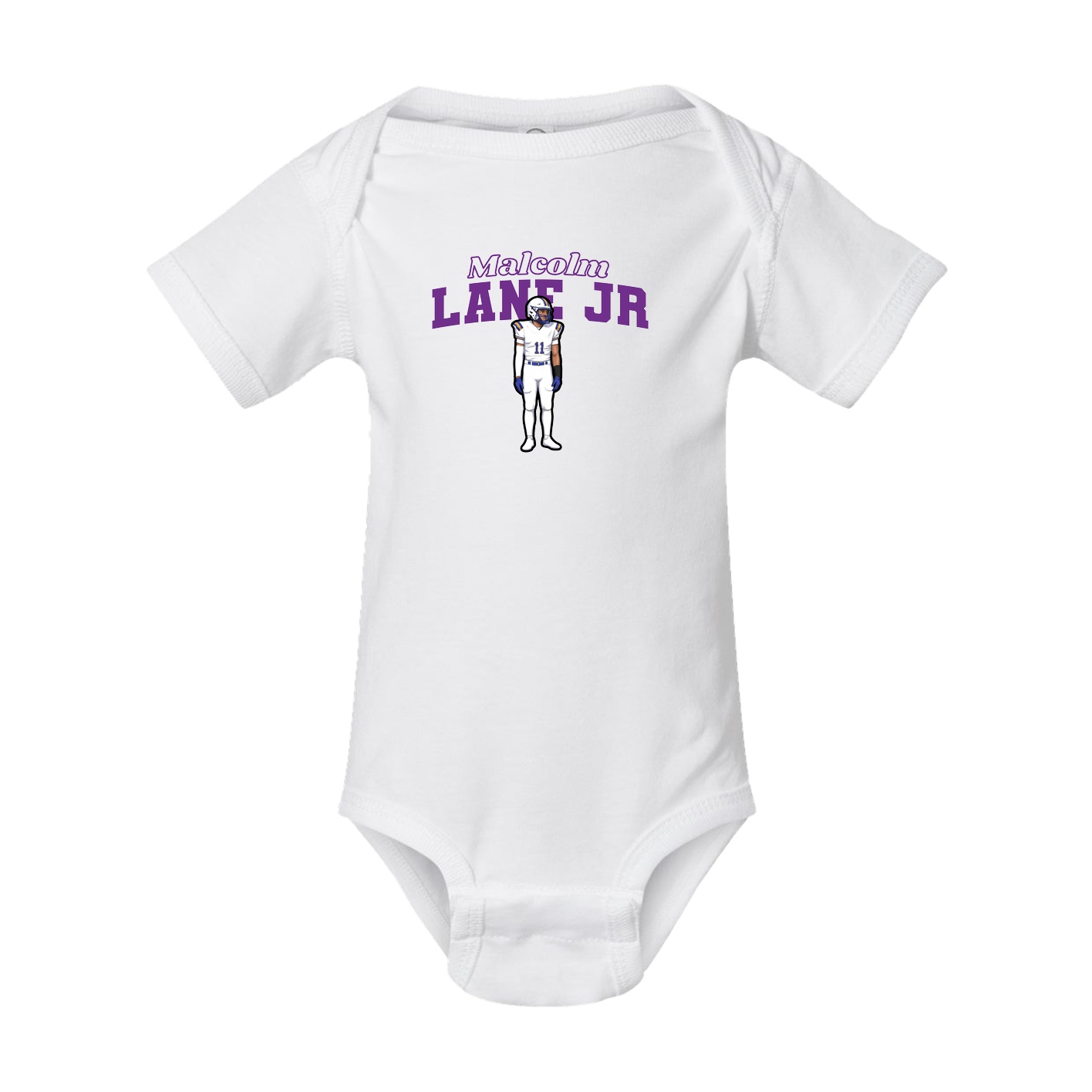 Baby Onesie — Name Arch in White